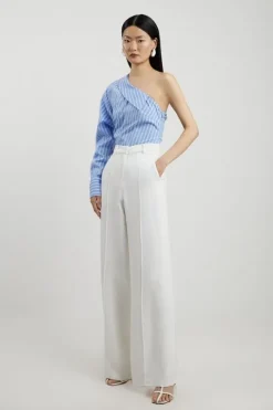 Petite Viscose Crepe Straight Leg Pants
