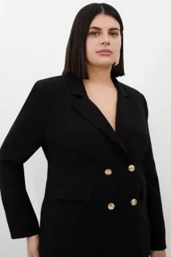 Plus Size Compact Essential Tailored Double Breasted Blazer