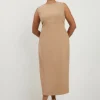 Plus Size Compact Stretch Tailored Pencil Midi Dress