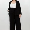 Plus Size Compact Stretch Tailored High Waist Pants