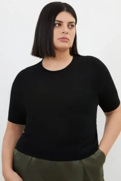 Plus Size Cotton Blend Short Sleeve Knit Tee