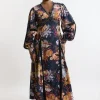 Plus Size Floral Studded Lace Woven Maxi Dress