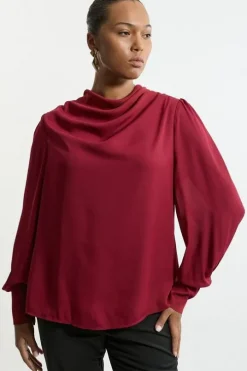 Plus Size Georgette Woven Long Sleeved Blouse