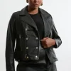 Plus Size Leather Military Biker