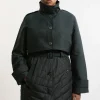Plus Size Lightweight Padded Hybrid Short Trench Coat