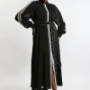 Plus Size Military Mono Balloon Sleeve Maxi Dress