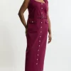 Plus Size Ponte Belted Cap Sleeve Midi Dress