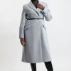 Plus Size Premium Italian Manteco Wool Single Breasted Belted Tailored Maxi Coat