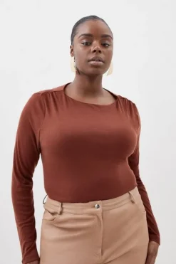 Plus Size Premium Jersey Wool Blend Long Sleeve Top