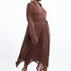 Plus Size Premium Tencel Jersey Waterfall Hem Midi Dress