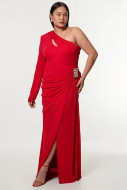 Plus Size Premium Viscose Jersey Hardware Maxi Dress