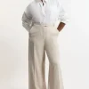 Plus Size Straight Leg Tipped Dress Pants