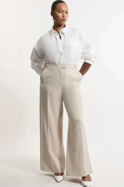 Plus Size Straight Leg Tipped Dress Pants