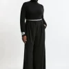 Plus Size Tailored Crepe Pleat Detail Wide Leg Pants