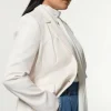 Plus Size Tailored Twill Single Breasted Jacket