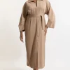 Plus Size Tailored Wide Sleeve Maxi Shirt Dress