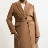 Plus Size Tailored Wool Blend Belted Midi Coat