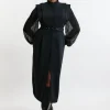 Plus Size Twill Pencil Woven Midi With Crinkle Sleeve