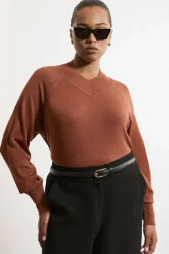 Plus Size Viscose Blend High Neck Knit Sweater