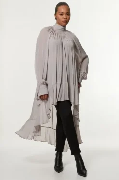 Plus Size Viscose Georgette Drama Woven Maxi Blouse