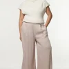 Plus Size Viscose Satin Wide Leg Woven Pants