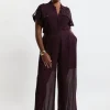 Plus Size Wide Leg Viscose Woven Pants