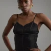 Ponte And Lace Jersey Strappy Bodysuit