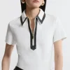 Ponte And Pu Zip Detail Top