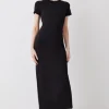 Ponte Crew Neck Midaxi Dress