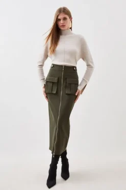 Ponte Hardwear Midi Skirt