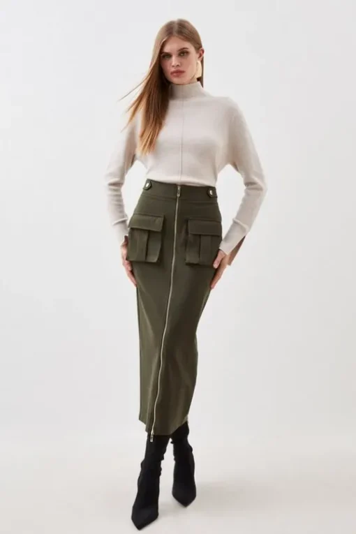 Ponte Hardwear Midi Skirt