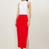 Ponte Side Split Maxi Skirt