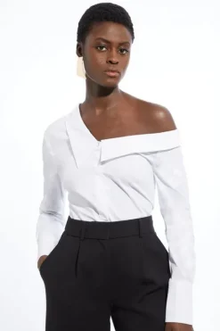 Poplin Asymmetric Longline Woven Shirt