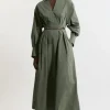 Poplin Balloon Sleeve Woven Shirt Dress