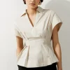 Poplin Balloon Strong Shoulder Woven Shirt