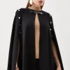 Popper Detail Knit Cape