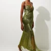 Premium Embellished Draped Beaded Strappy Midi