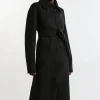 Premium Italian Manteco Wool Belted Tailored Duster Trench Maxi Coat