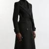 Premium Italian Manteco Wool Double Breasted Belted Tailored Midaxi Coat