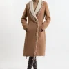 Premium Italian Manteco Wool Blend Fringe Collar Tailored Maxi Coat