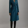 Premium Italian Manteco Wool Fitted Tailored Midi Coat