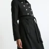 Premium Italian Manteco Wool Military Shelf Tailored Midaxi Coat