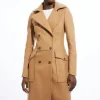 Premium Italian Manteco Wool Military Midi Coat