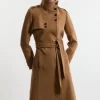Premium ltalian Manteco Wool Belted Funnel Neck Tailored Midaxi Coat