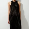 Premium Open Stitch Racer Knit Midi Dress