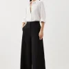 Premium Woven Viscose Crepe Wide Leg Pants