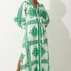 Printed Cotton Voile Maxi Beach Dress