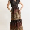 Printed Paisley Print Cotton Woven Maxi Dress