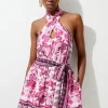 Printed Viscose Cross Body Woven Mini Dress