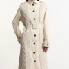 Quilted Panel Trench Coat